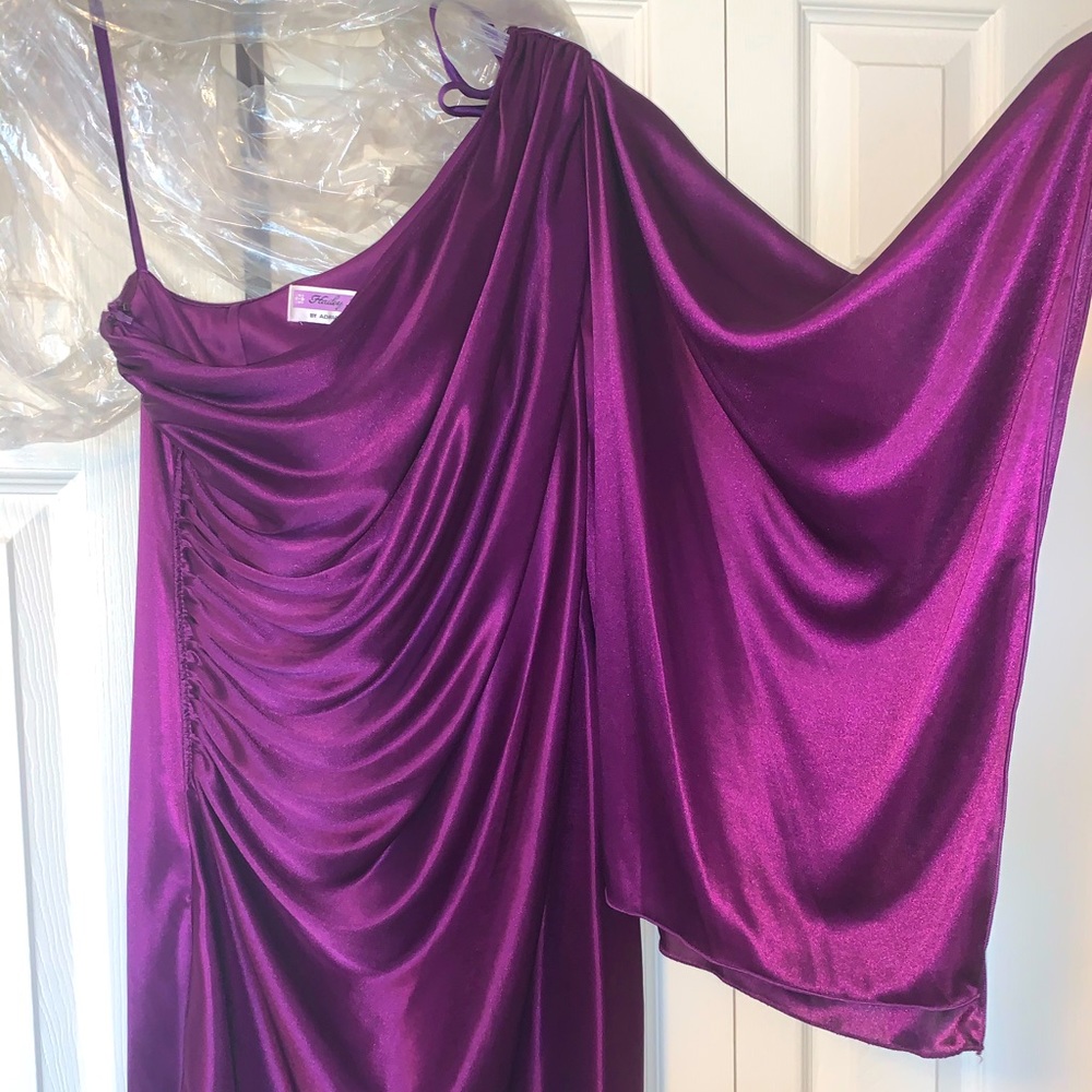 Gorgeous purple, one-shoulder cocktail dress